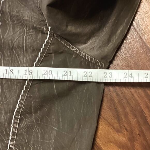 Toku Long Sleeve Button Down Embellished Western Shirt in Washed Brown XL - Picture 7 of 10